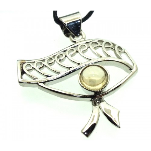 Citrine Gemstone Egyptian Eye Pendant